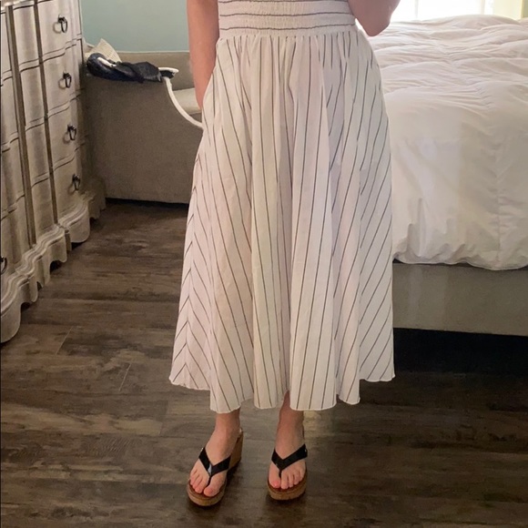 Pinstriped Flutter Dress - Picture 2 of 8